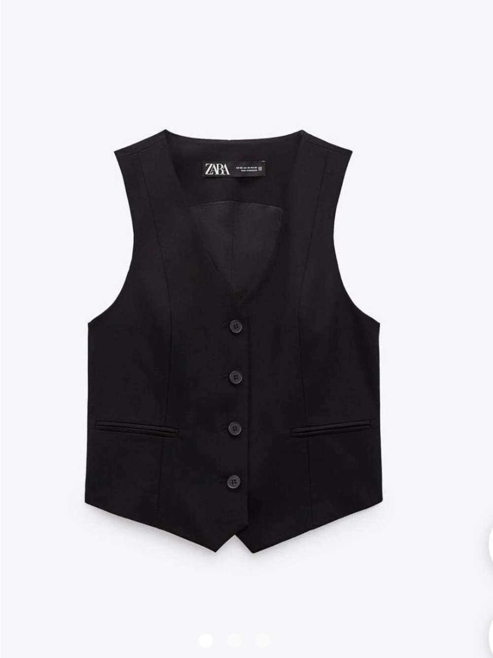 Zara Black Tailored Button Vest